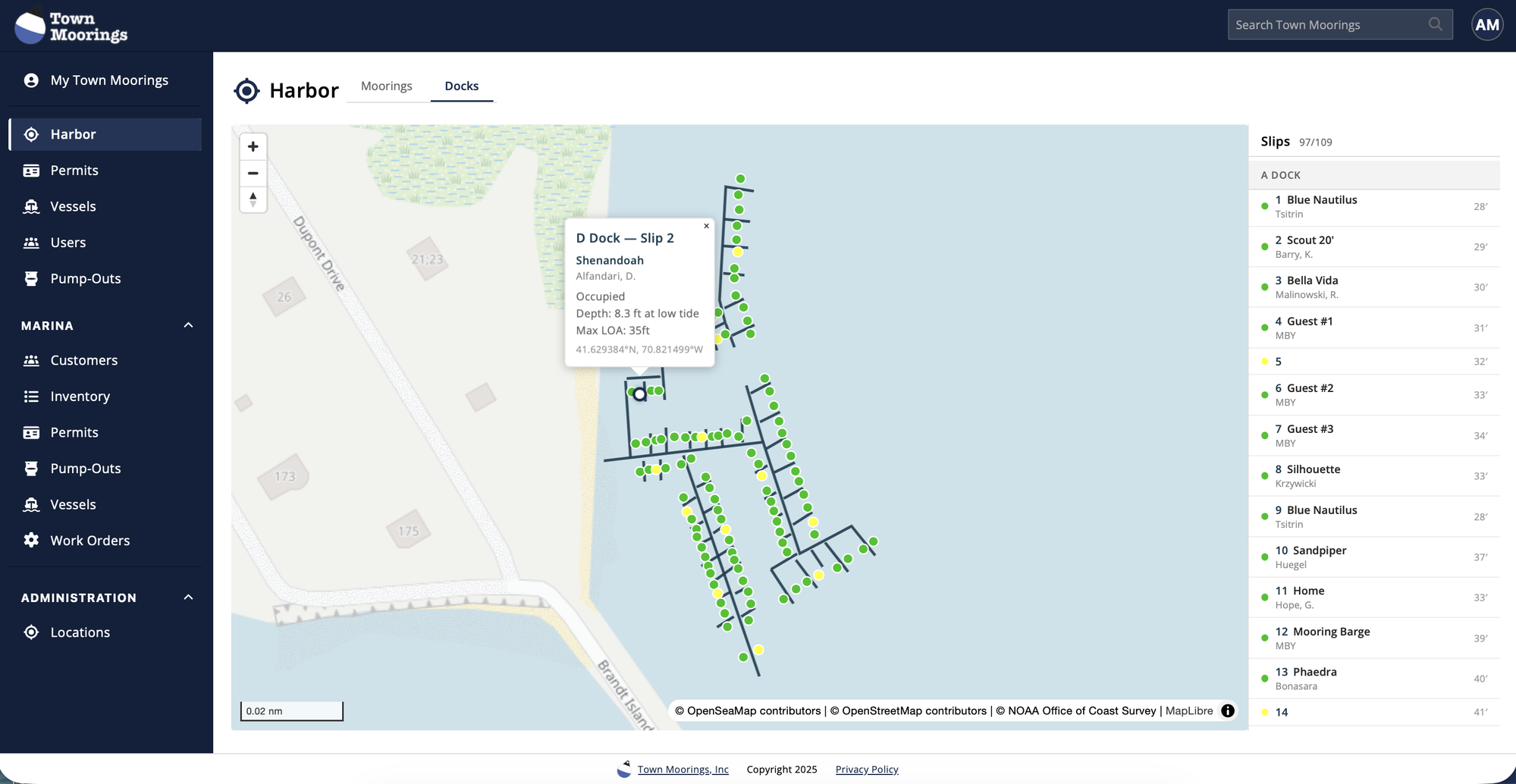 State Dock Map TownMoorings — Waterfront Management, Simplified